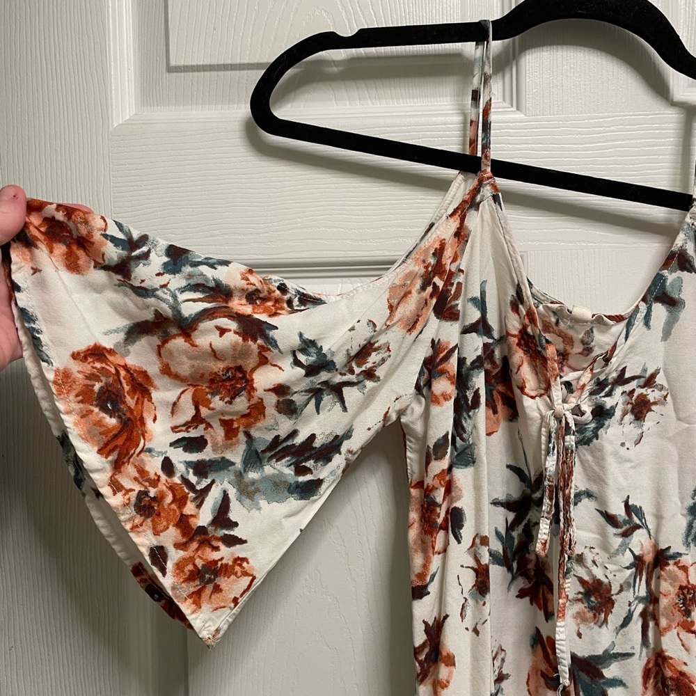 Over the shoulder floral shirt